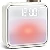 Alarm Clock Night Lights, Built-in Battery Alarm Clock for Bedrooms, 6 Scenes & White Noise Sync, Dual Alarms & Snooze, for Heavy Sleepers, Gifts for Kids Teens