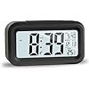 Alarm Clocks for Bedrooms,Digital Alarm Clock with LCD Screen,Snooze,12/24H,Battery Operated for Heavy Sleepers Adults Desk Travel Office (Black)