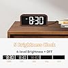 Wooden Alarm Clock, Loud Digital Plug-in Clock with 5 Volumes, 12 Ringtones, Manual DST, Snooze for Heavy Sleepers Bedroom Bedside Living Room Office Wood Decor