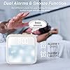 Alarm Clock Night Lights, Built-in Battery Alarm Clock for Bedrooms, 6 Scenes & White Noise Sync, Dual Alarms & Snooze, for Heavy Sleepers, Gifts for Kids Teens