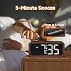 Wooden Alarm Clock, Loud Digital Plug-in Clock with 5 Volumes, 12 Ringtones, Manual DST, Snooze for Heavy Sleepers Bedroom Bedside Living Room Office Wood Decor