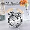 Loud Alarm Clock for Heavy Sleepers Adults,Retro 4 Inch Silent Non-Ticking Quartz with Backlight,Twin Bell Analog Kids Alarm Clocks for Bedrooms Bedside (Blue)