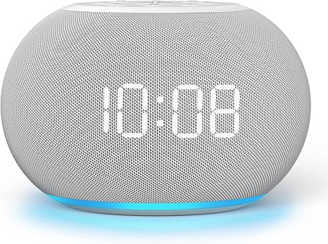 Auto-Dimmable Sound Machine Alarm Clock with Night Light, 20 Soothing Sounds, LED Digital Display, Sleep Timer, Precise Volume Control, White Noise Soother for Baby, Adults, Bedrooms
